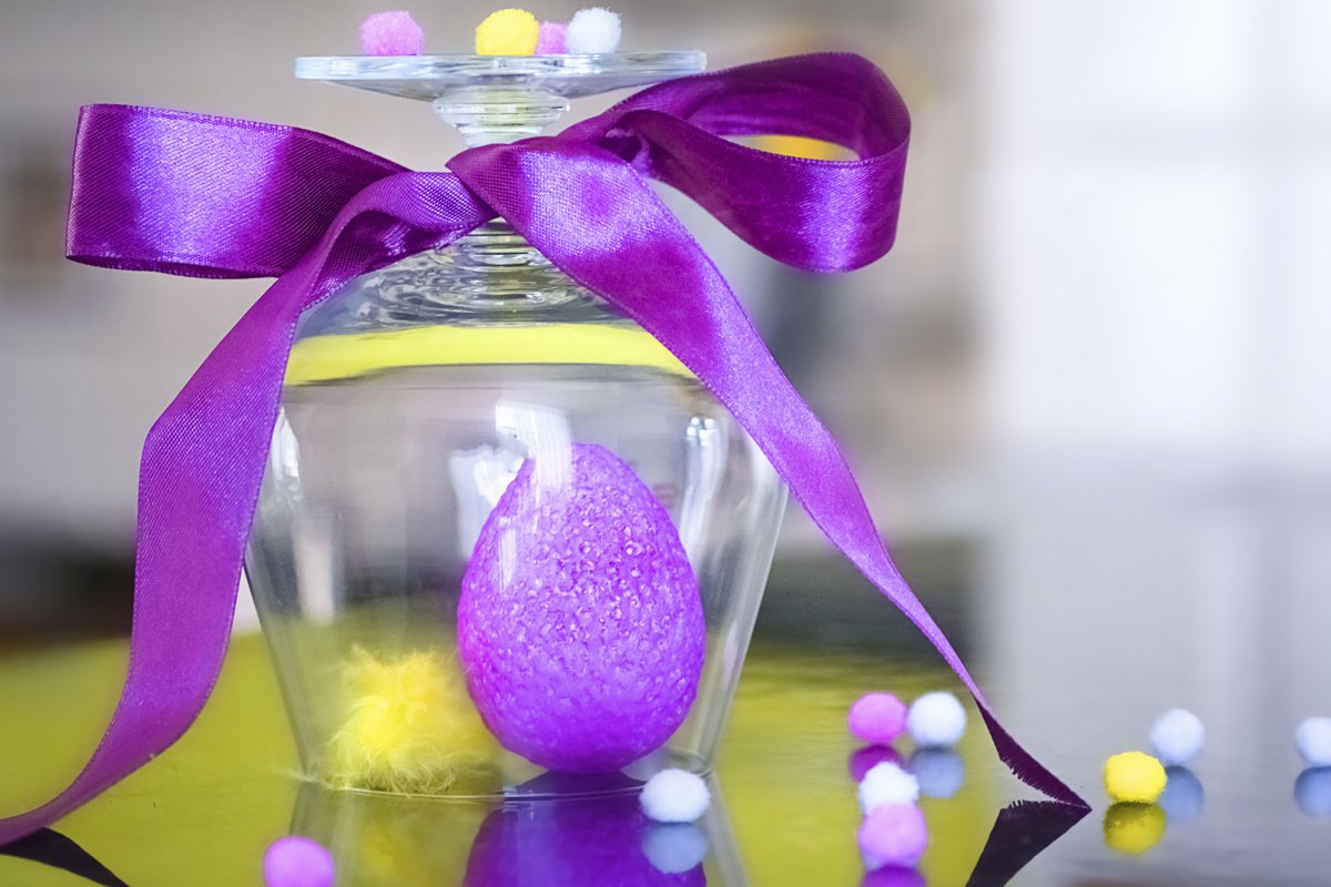 Creative Easter composition of coloful eggs example image 1