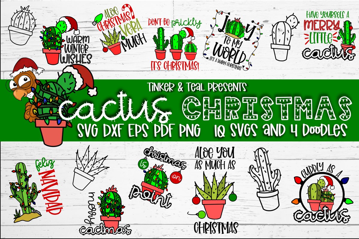 Cactus Christmas SVG Bundle example image 1