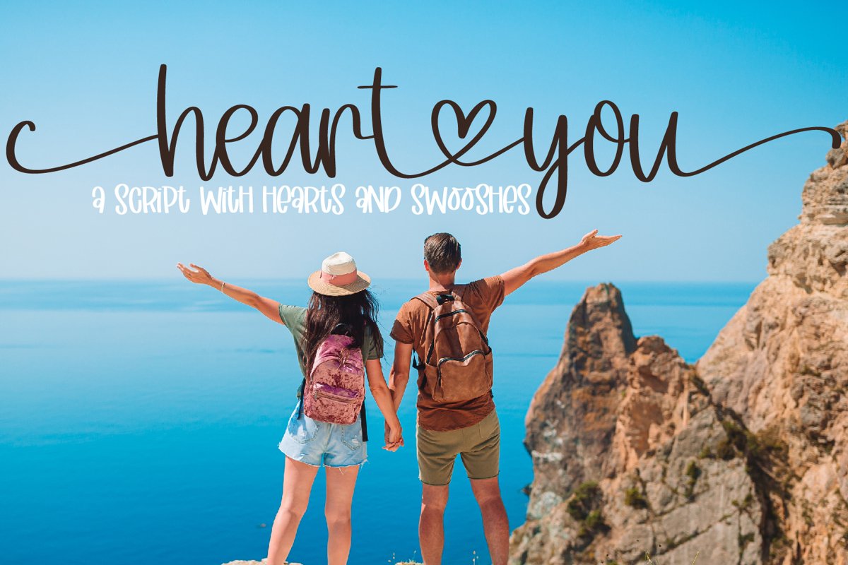 Heart You - A Script With Hearts & Swooshes example image 1