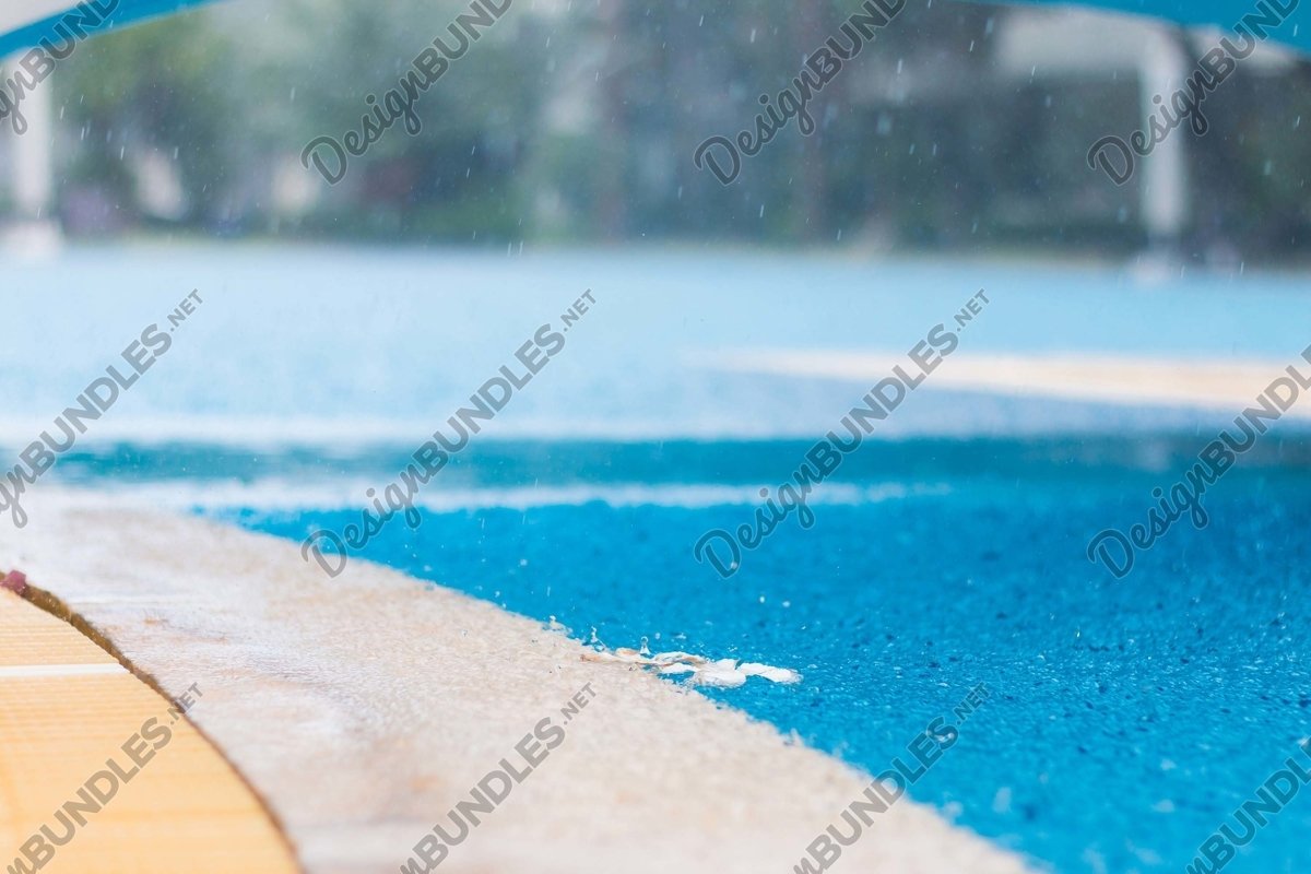 Stock Photo - Rain on the basketball court example image 1