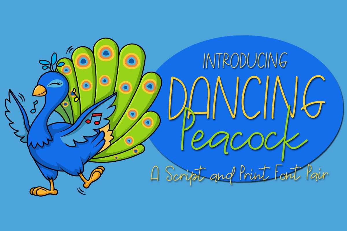 Dancing Peacock - A Script and Print Font Pair example image 1