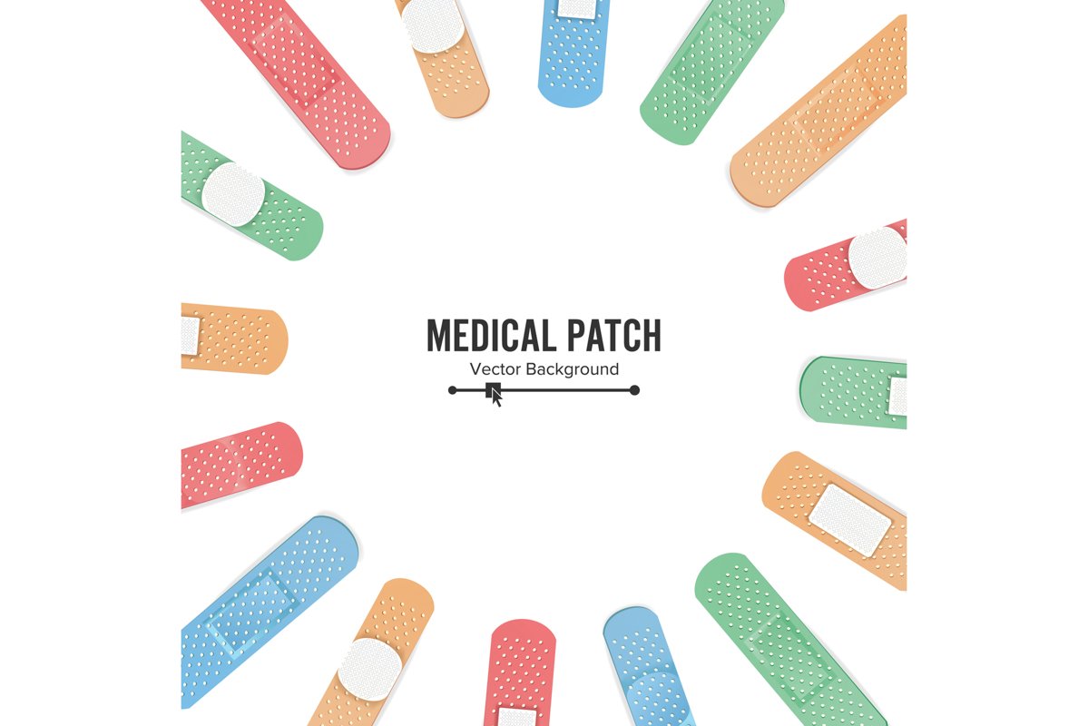 Medical Patch Vector. First Aid Band Plaster Strip Medical example image 1