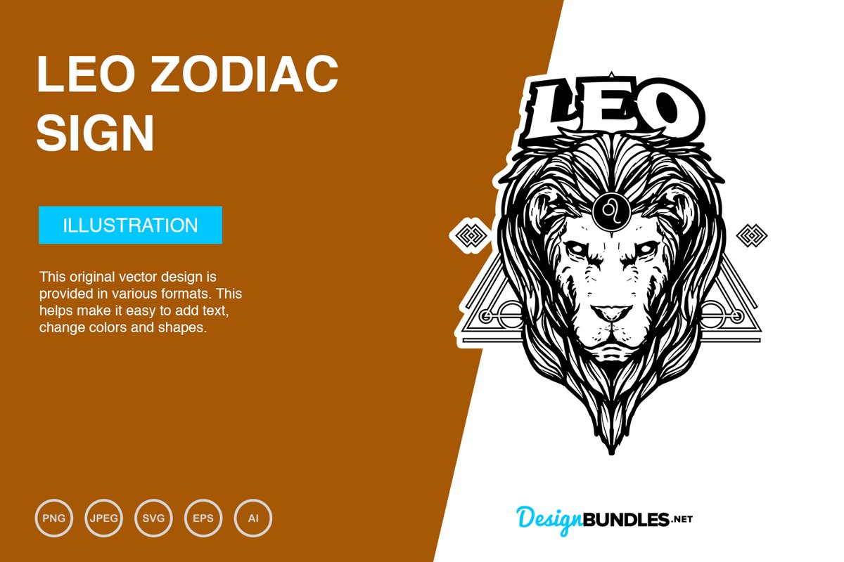 Leo Zodiac Sign Vector Illustration example image 1