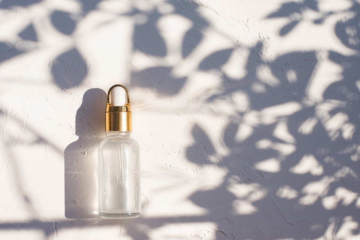 dropper glass bottle with cosmetic oil or serum example image 1