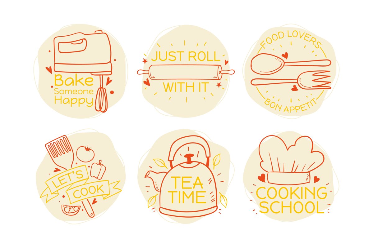Set of Cooking Quotes Label example image 1