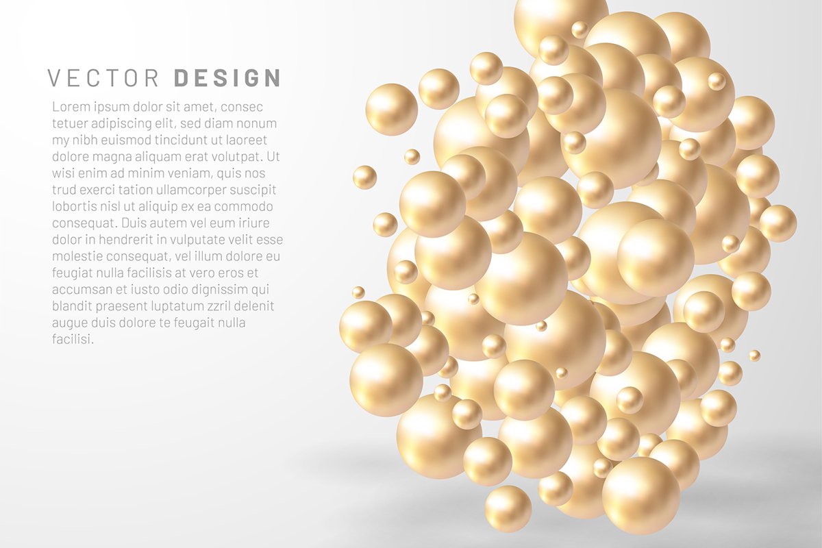 Vector illustration of overlapping abstract balls or bubbles example image 1