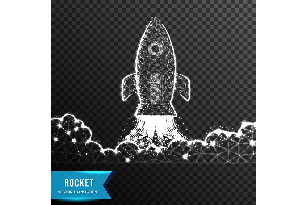 rocket cloud. business startup from connecting dot and line. example image 1