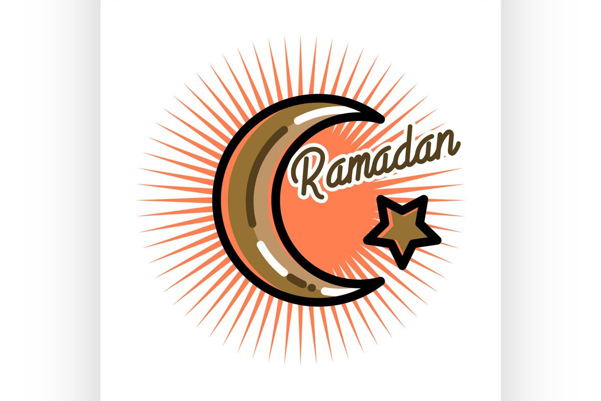 Color vintage ramadan emblem example image 1
