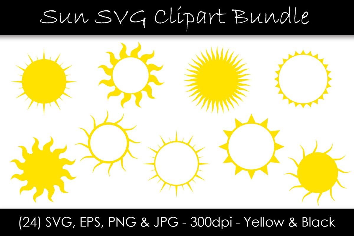 Sun SVG Bundle - Sun Shape Clip Art example image 1
