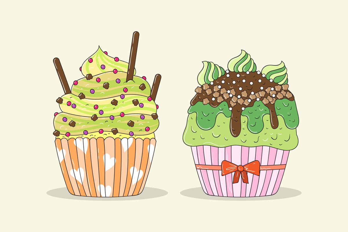 Delicious Cupcakes Illustrations example image 1
