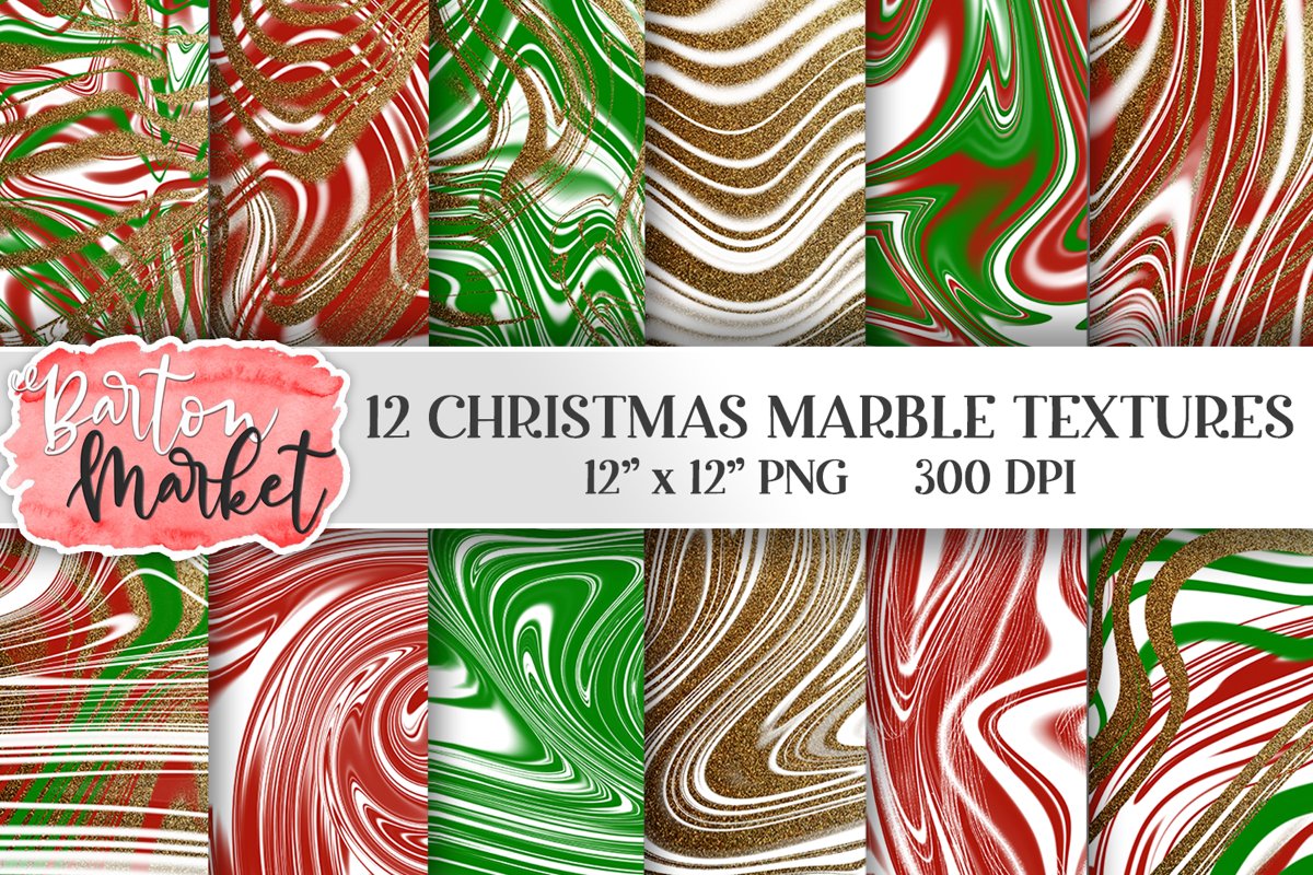 Christmas Marble Textures example image 1