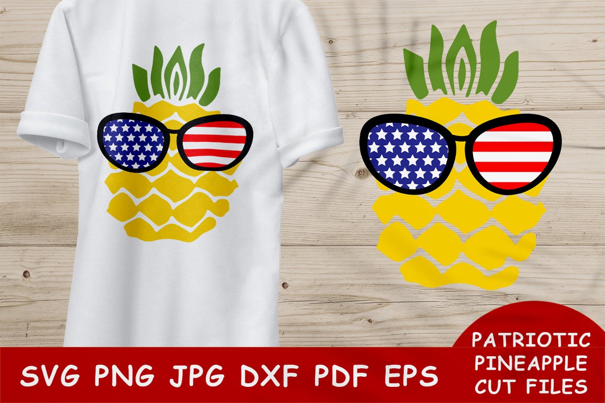 Patriotic Pineapple SVG file|4th of July SVG|American Flag example image 1