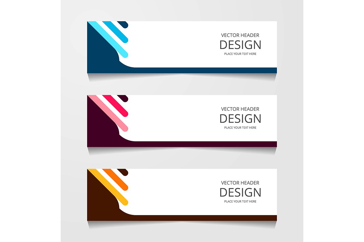 Set Horizontal web banner, with three different color, Corpo example image 1