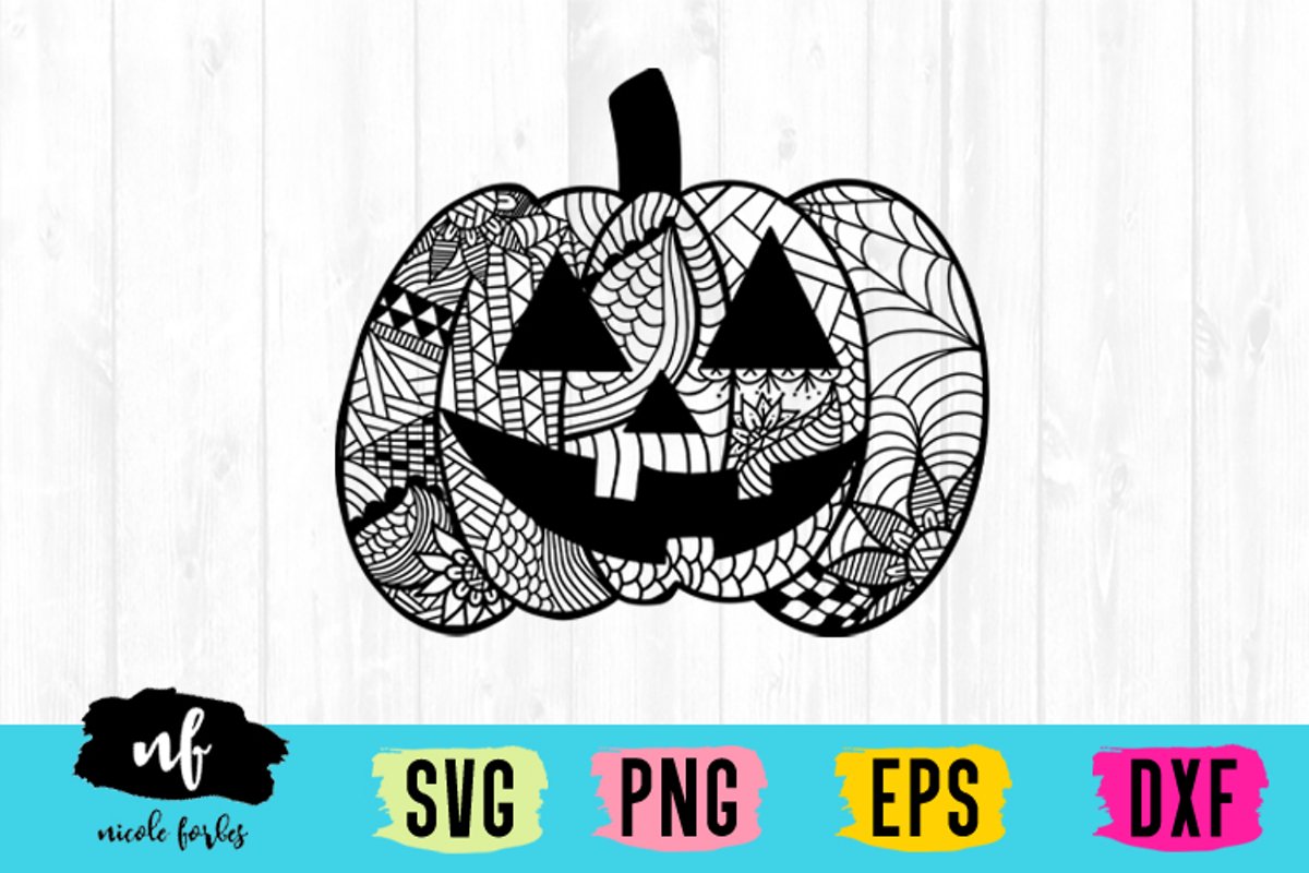 Jack O Lantern Zentagle SVG example image 1