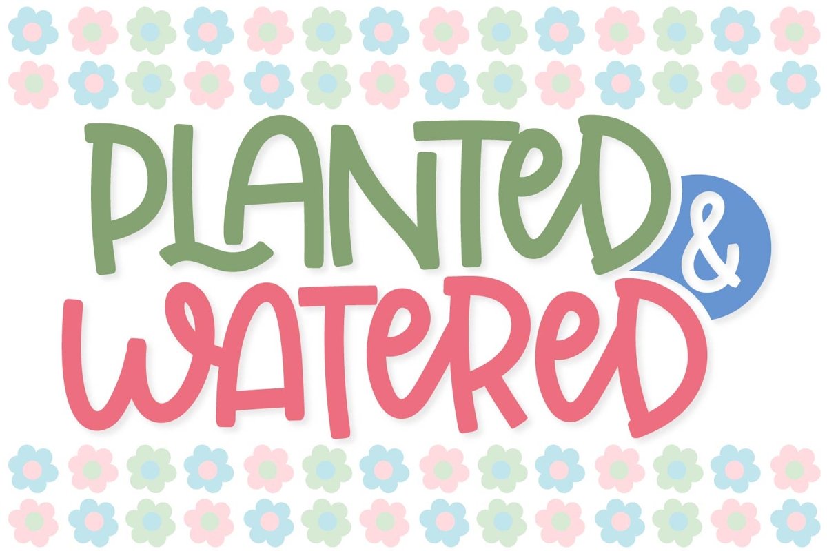 Planted & Watered - A Fun Little Font with Ligatures example image 1