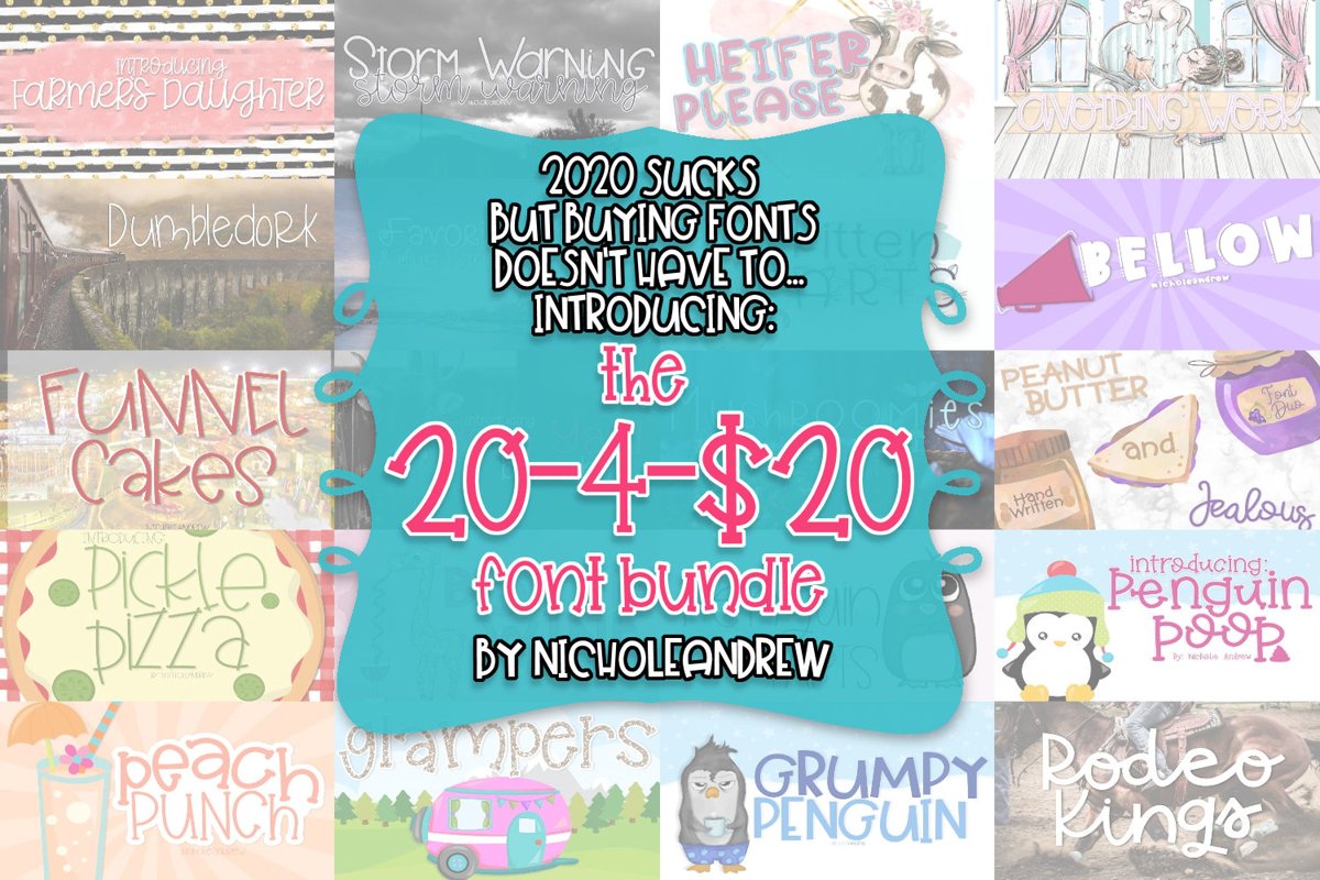 The 20-4-$20 Font Bundle - Includes 20 Handwritten Fonts example image 1