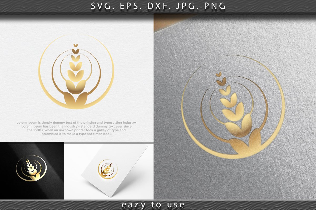 Wheat rice agriculture logo Ideas. Inspiration logo design. example image 1