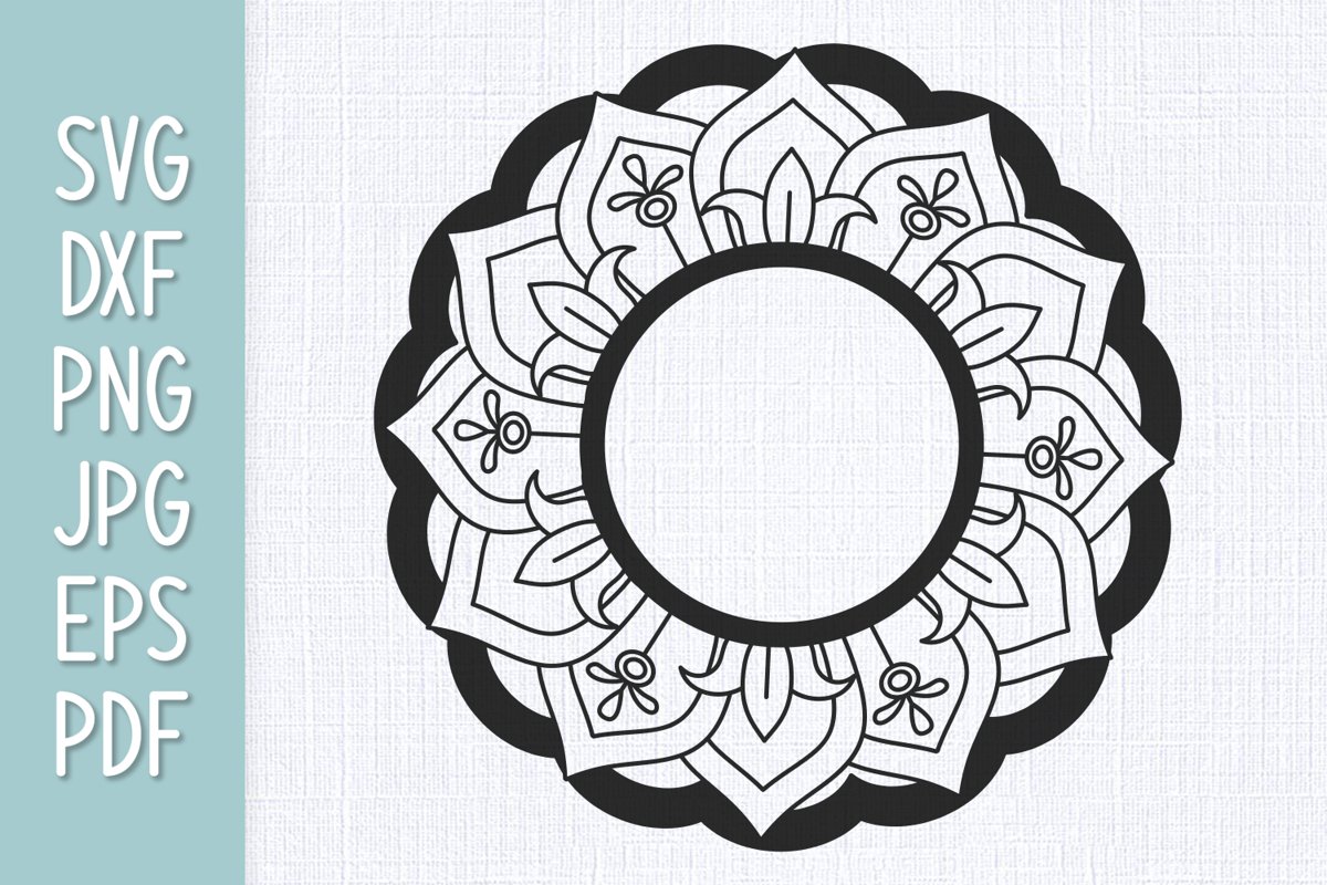 Mandala Monogram Frame SVG