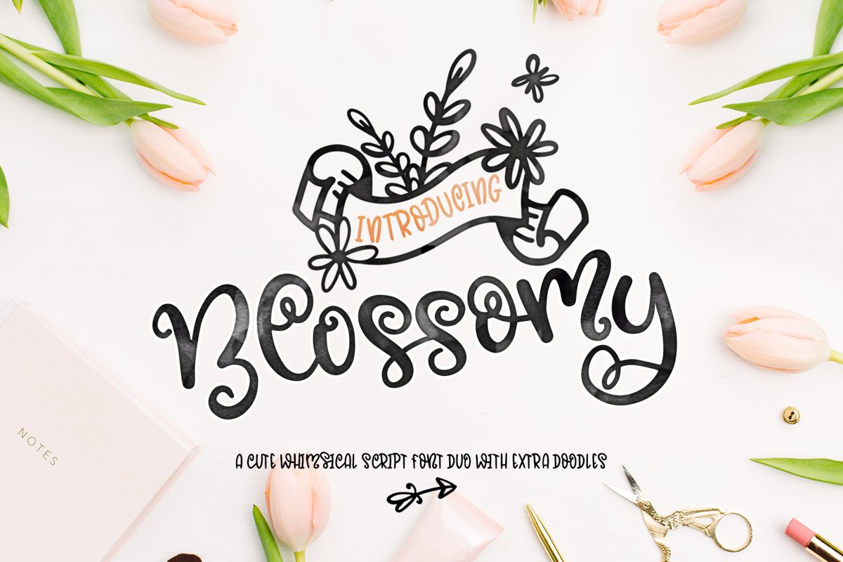 Blossomy - Font Duo Floral Doodles example image 1