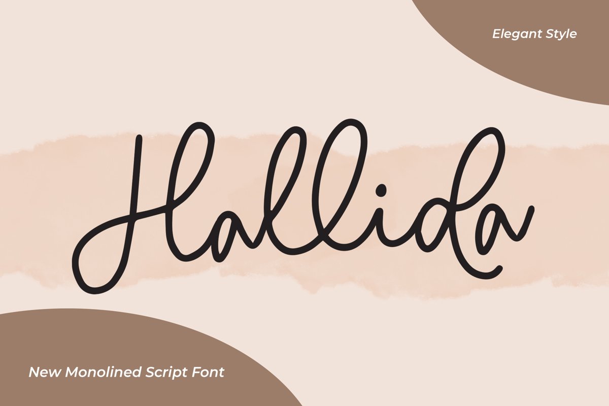 Hallida - Script Monoline Fonts example image 1
