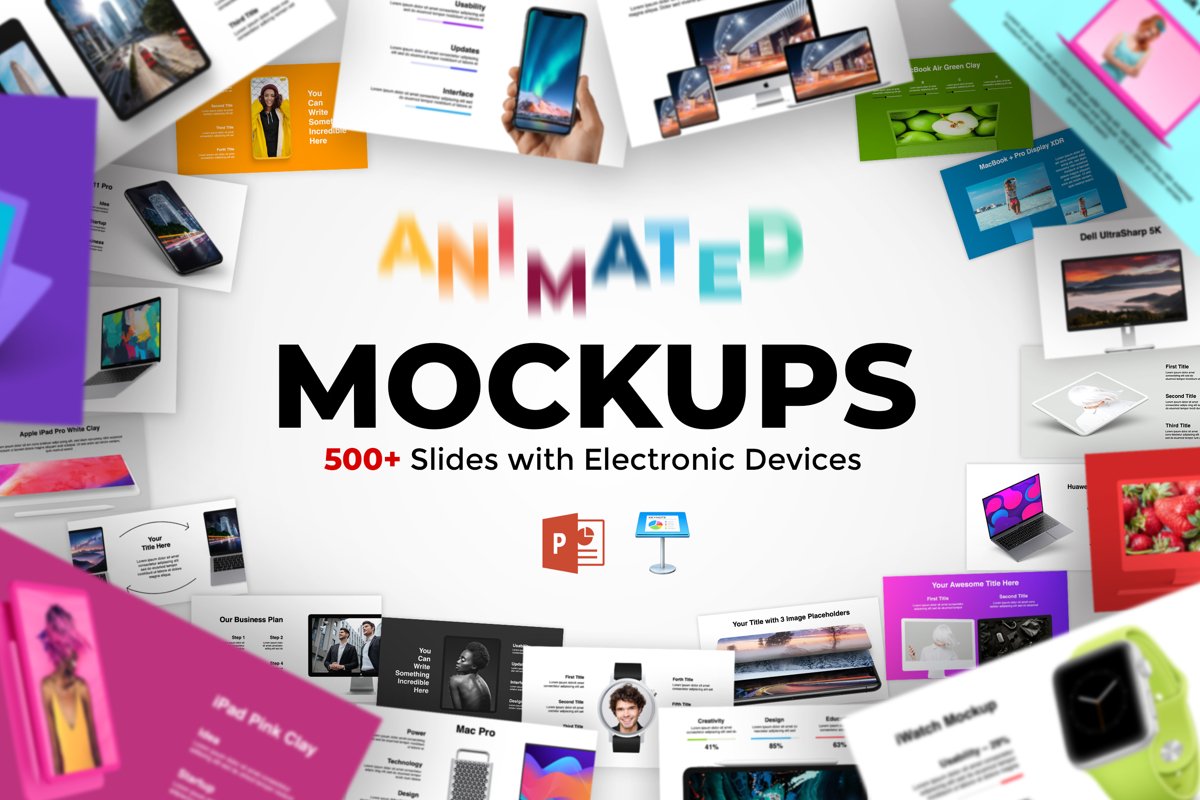 Animated Mockups Presentation Bundle. Infographic Templates. example image 1
