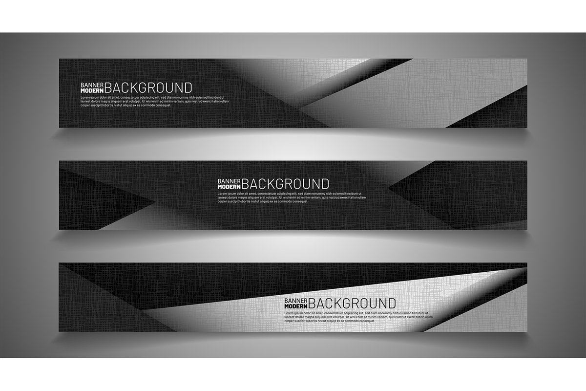 Collection of abstract banner backgrounds. Geometric shapes example image 1