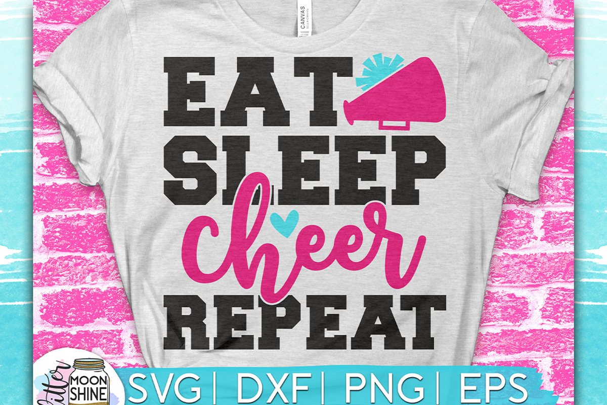 Eat Sleep Cheer SVG DXF PNG EPS Cutting Files example image 1