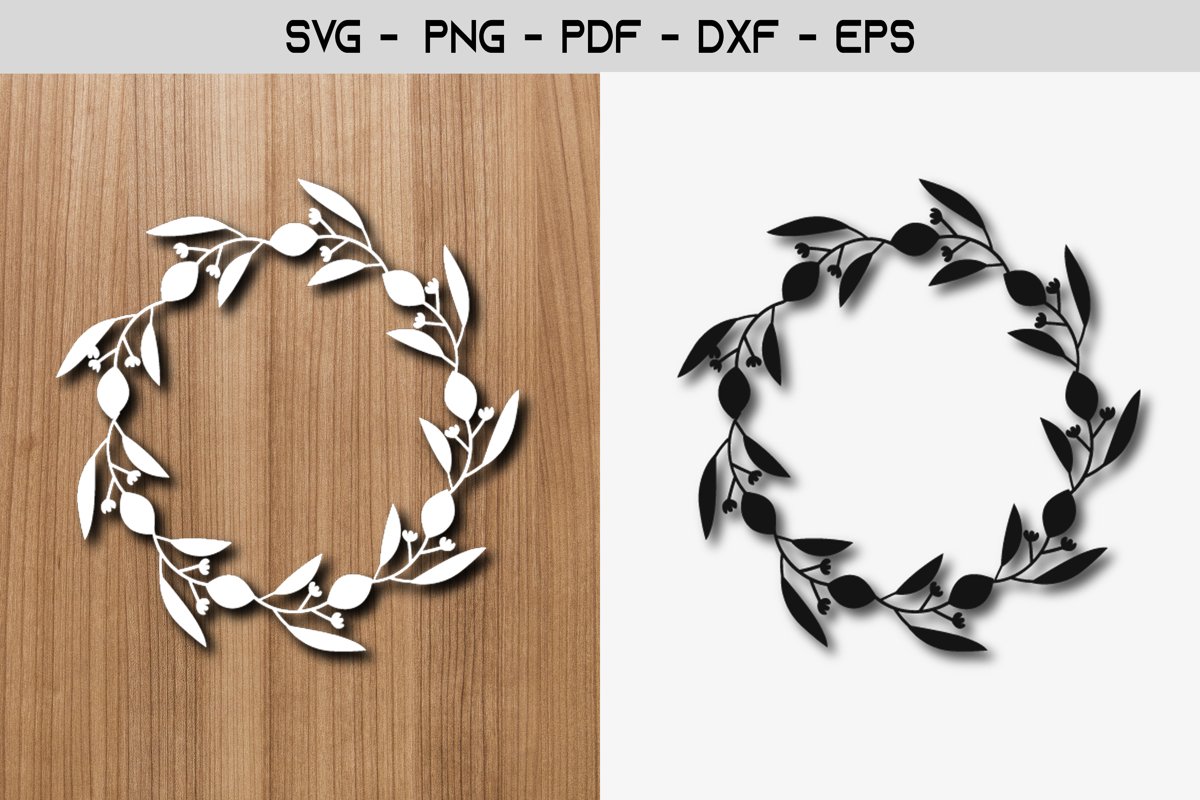Lemon Flower Frame Paper Template SVG Design example image 1