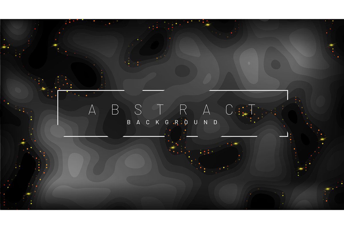 Black paper cut background. Decorations of realistic example image 1