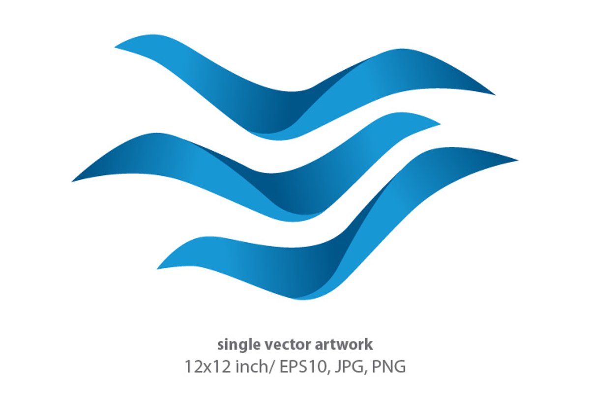 Ocean waves - single vector artwork example image 1