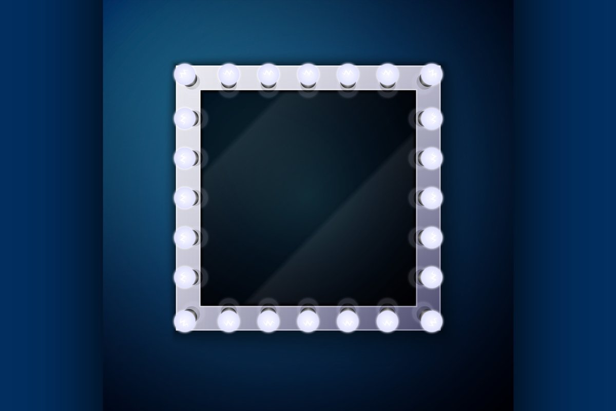 Make up mirror with light bulbs example image 1