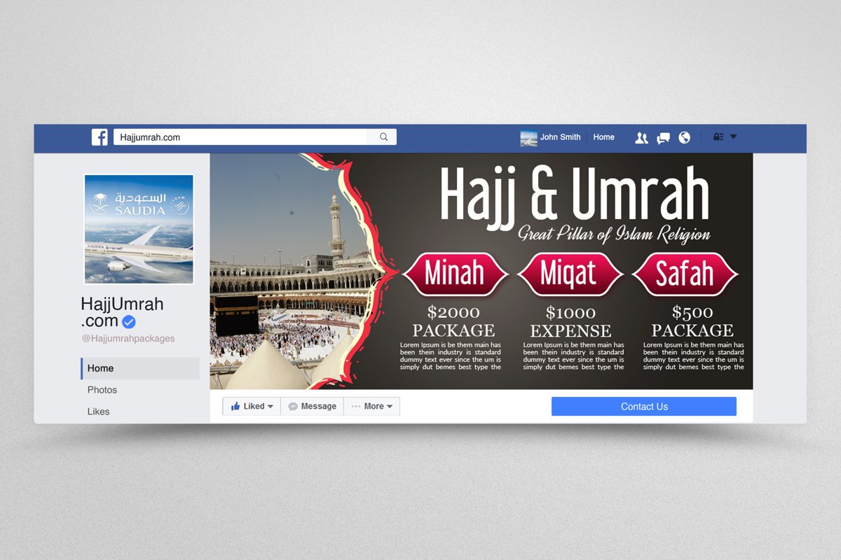 Umrah & hajj Packages Facebook Banner example image 1