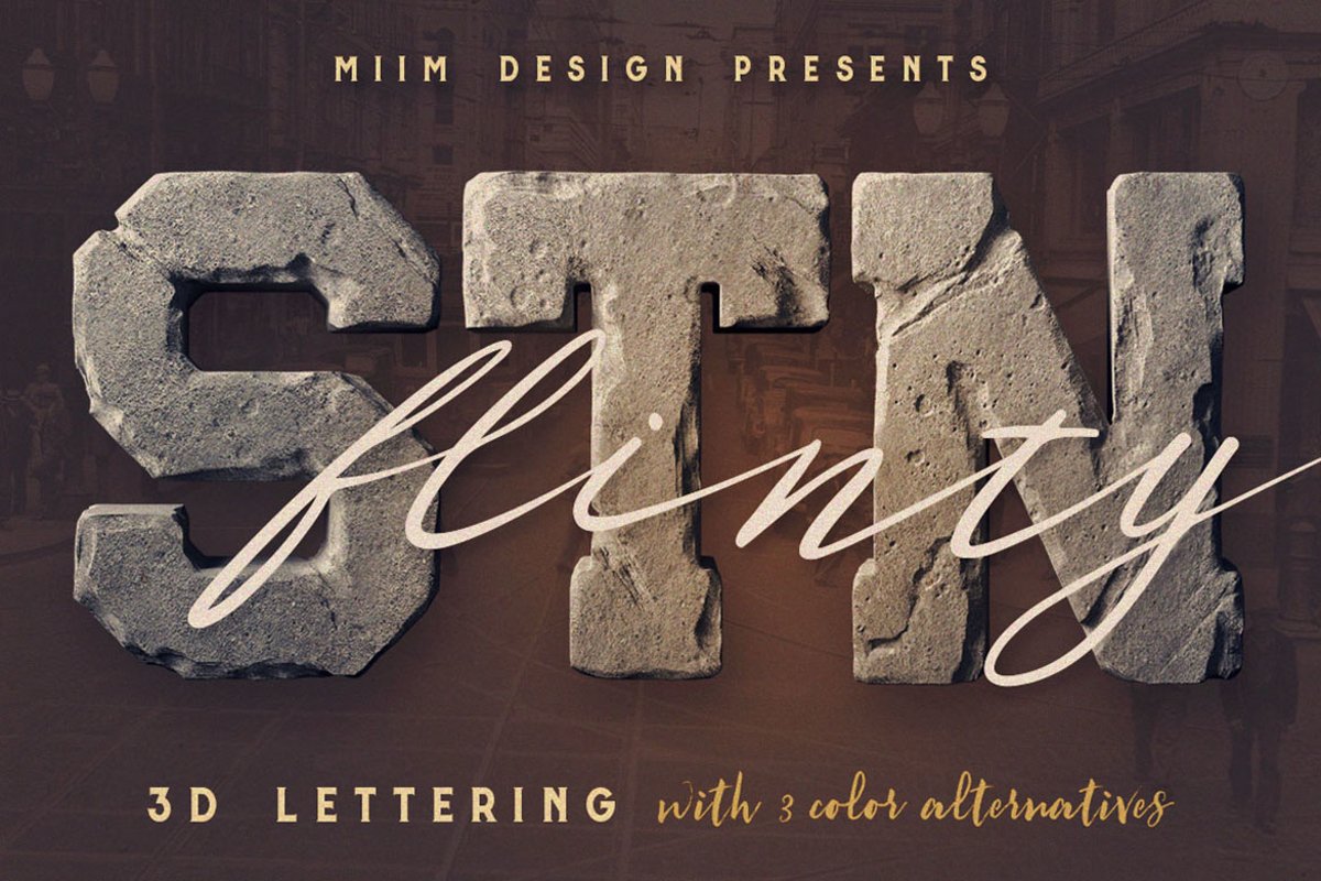 FlintyStone - 3D Lettering example image 1