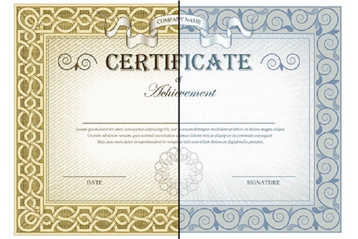 Vintage Certificates and elements example image 1