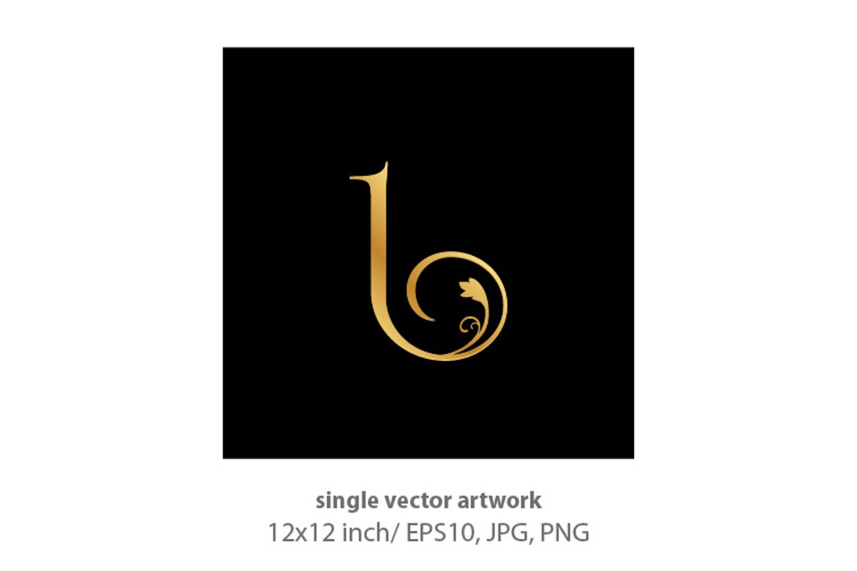 Decorative golden letter l example image 1