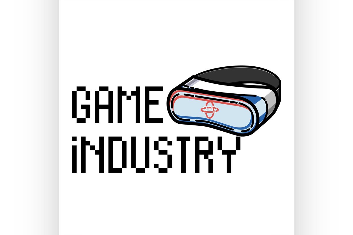 Color vintage game industry emblem example image 1