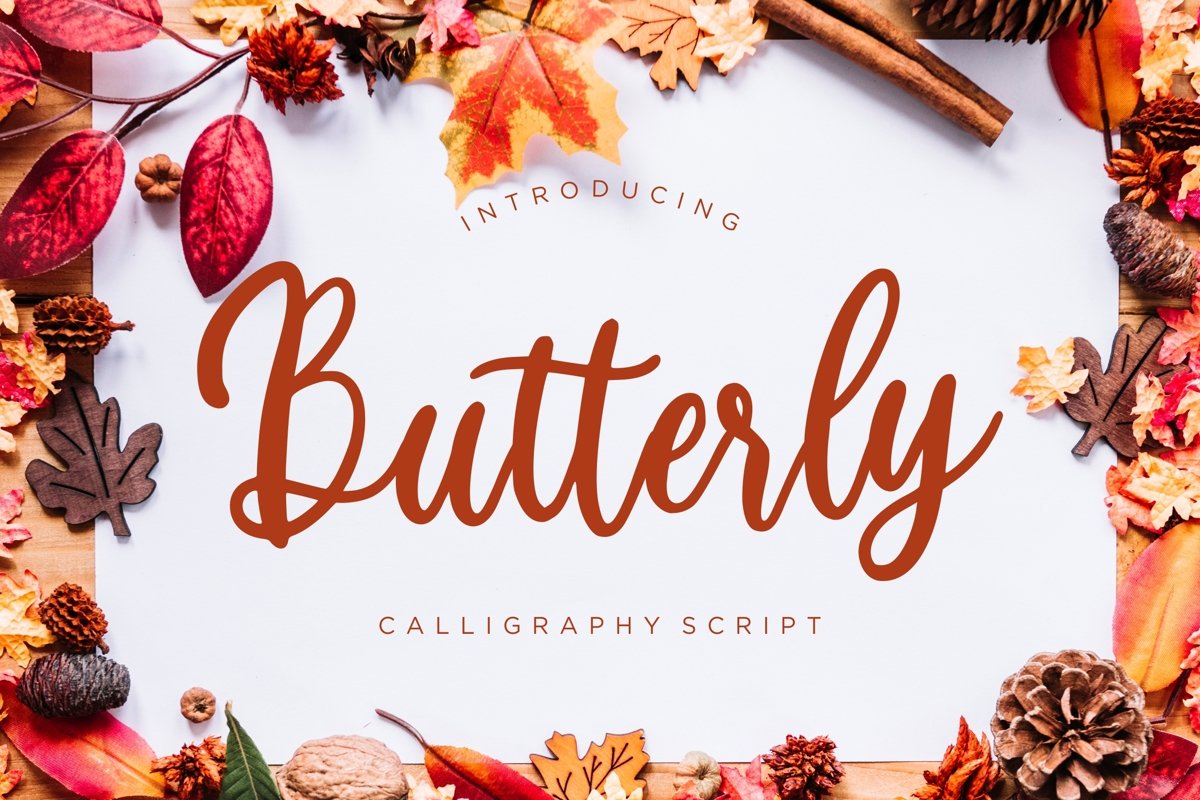 Butterly Calligraphy Script example image 1