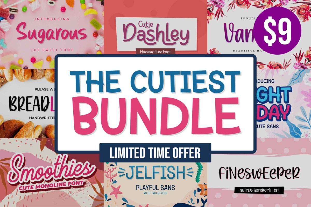 The Cutiest Font Bundle - Vol.1 example image 1
