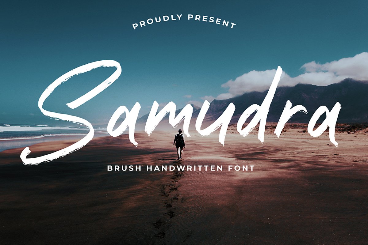 Samudra Brush Handwritten font example image 1