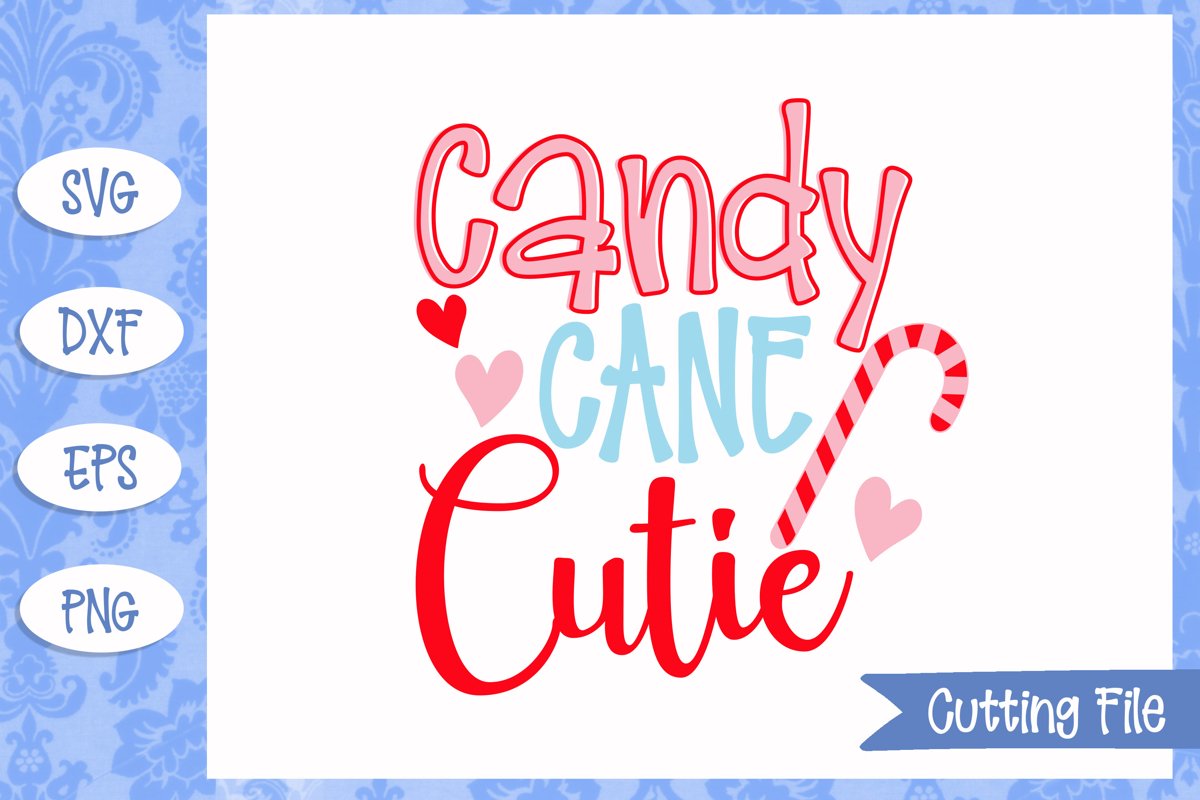 Candy Cane Cutie Christmas SVG File example image 1