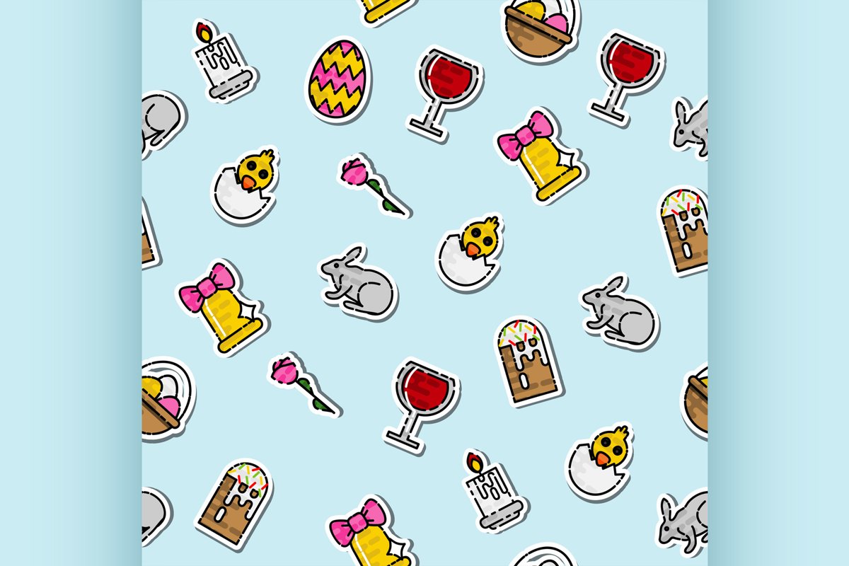 Colored easter pattern example image 1