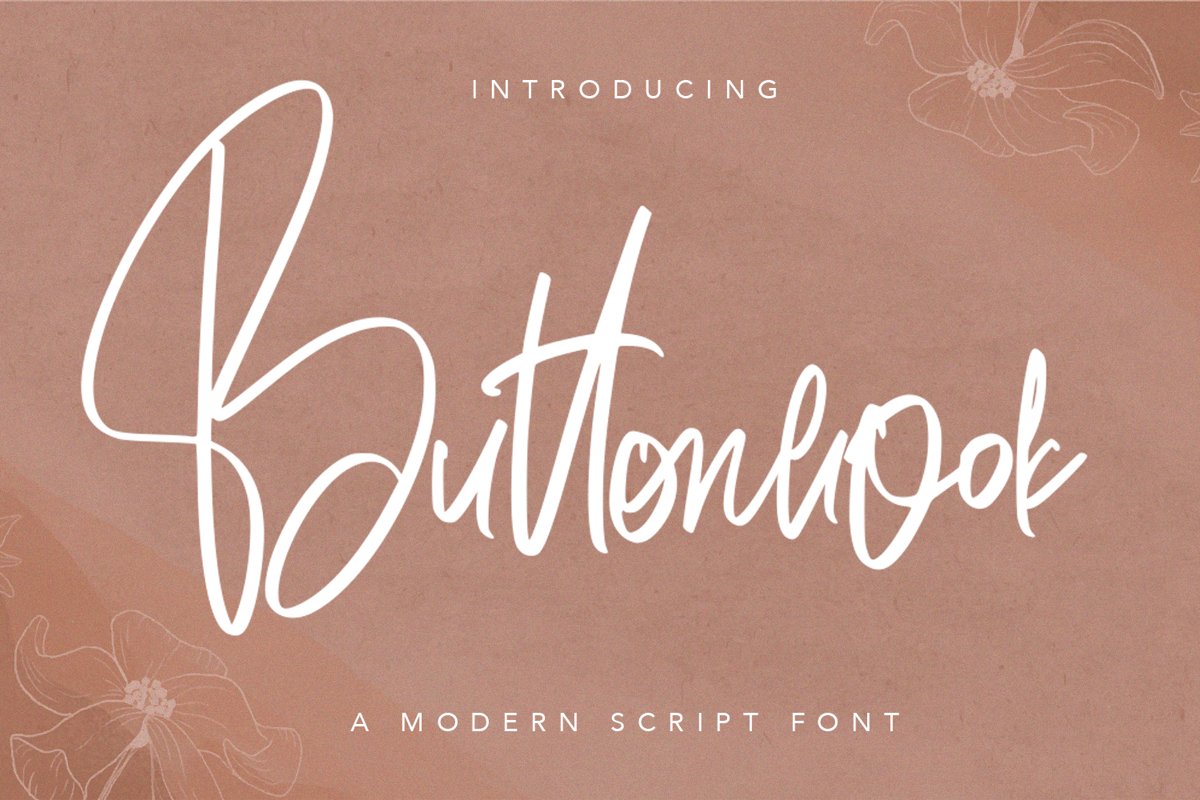 Buttonhook - Modern Script Font example image 1