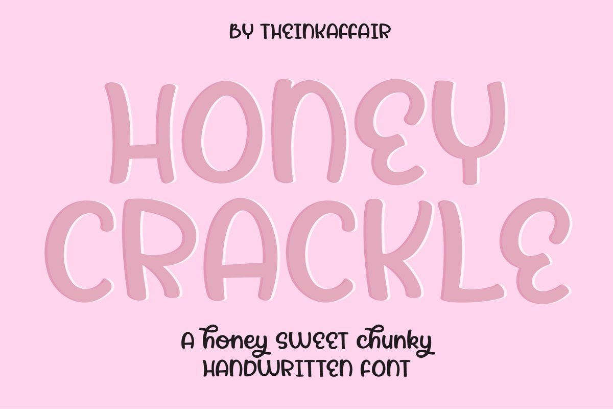 Honey Crackle, a bold chunky handwritten font example image 1