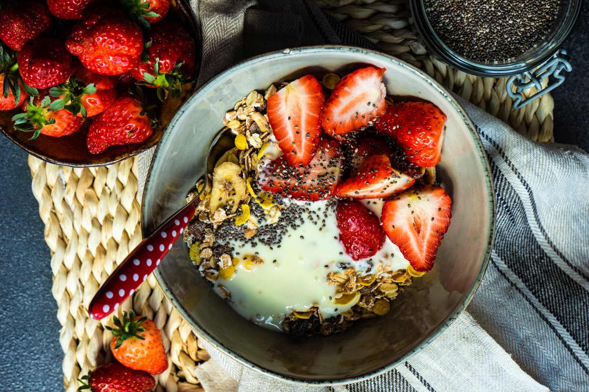 Traditional european breakfast with oatmeal example image 1