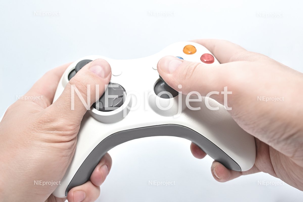 gamepad in the player's hands isolated on white background example image 1