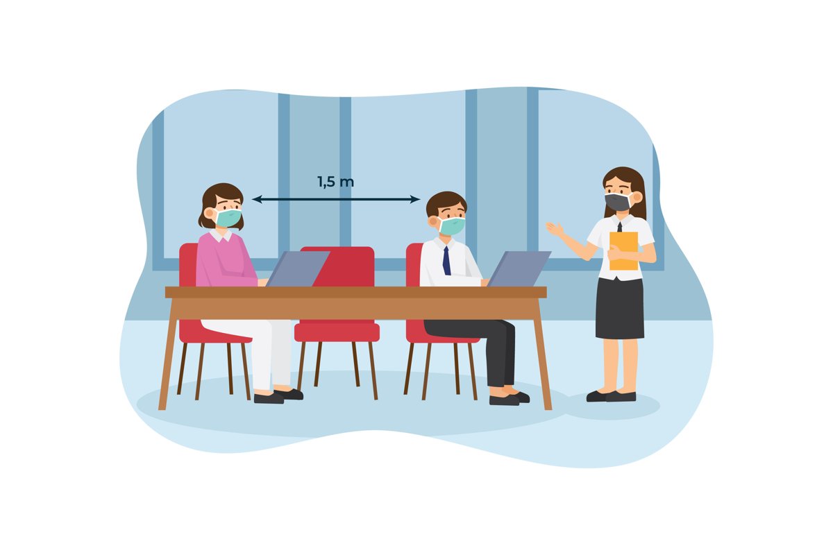 Social Distancing Illustrations example image 1