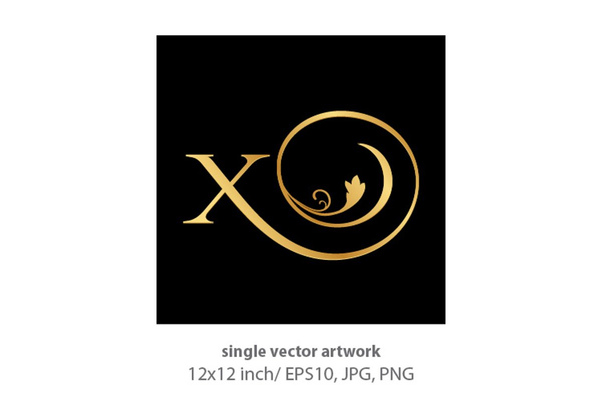 Decorative golden letter x example image 1