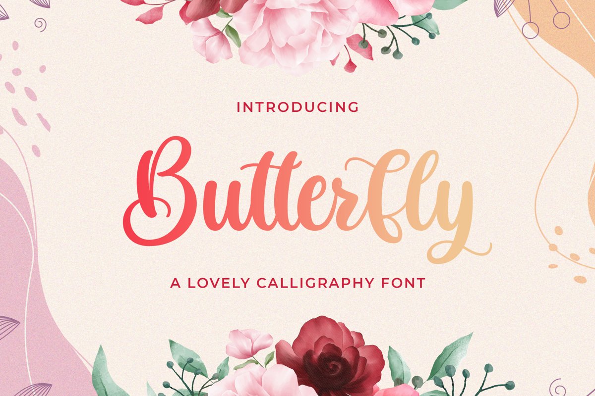 Butterfly - Lovely Calligraphy Font example image 1