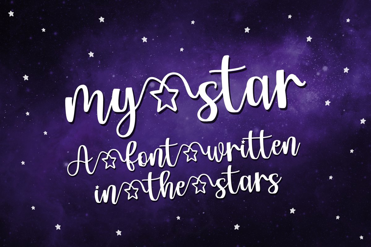 My star  a font written in the stars 694759  handwritten  font bundles