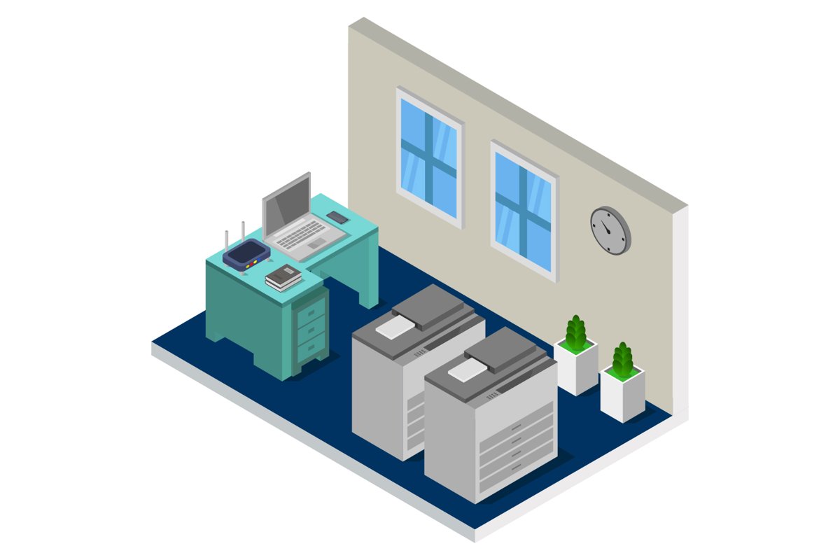 isometric office room example image 1